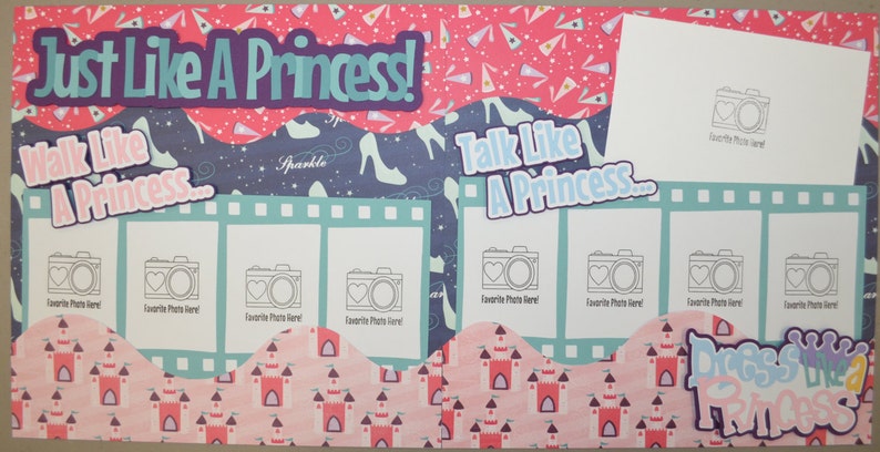 RETIRING!! Disney Princess 2-Page 12x12 Scrapbook Page KIT