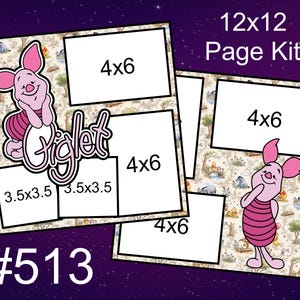 513) Piglet Disney Layout 2-Page 12x12 Scrapbook Page Kit