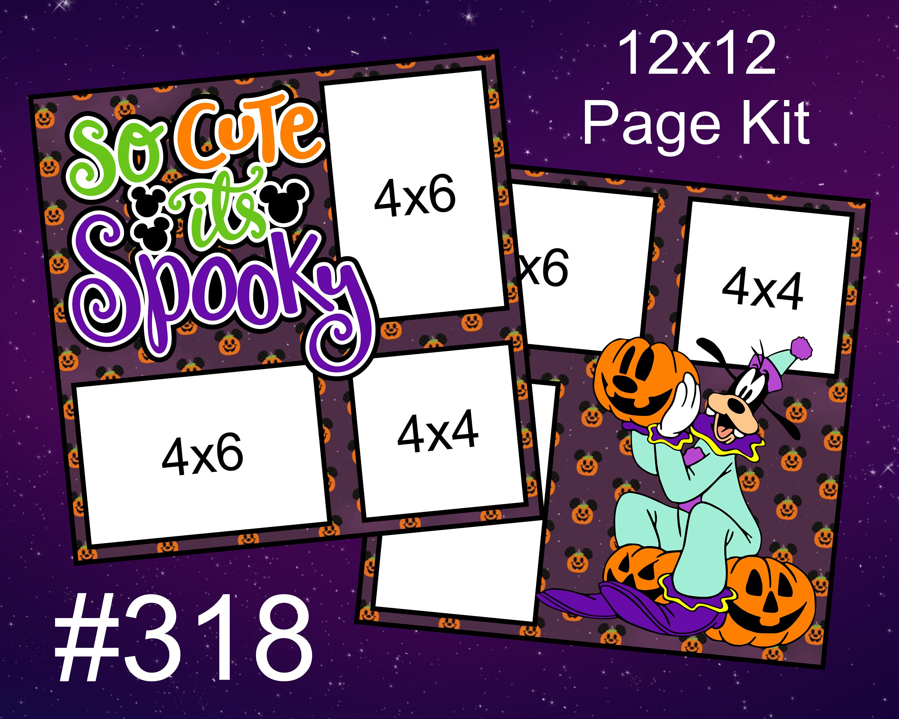 318 so Cute It's Spooky Halloween Disney Layout 2-page 12x12 Scrapbook ...