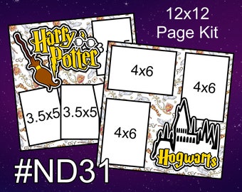 ND31) Harry Potter Layout 2-Page 12x12 Scrapbook Paper Piecing Page Kit