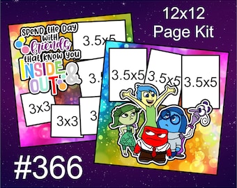 366) Inside & Out Disney Layout 2-Page 12x12 Scrapbook Page Kit