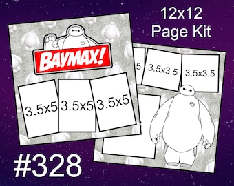 328) Baymax Disney Layout 2-Page 12x12 Scrapbook Page Kit Big Hero 6