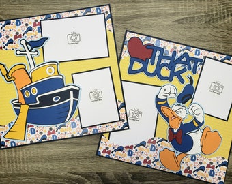 123) Love That Duck Donald Duck Disney Layout 2-Page 12x12 Scrapbook Page Kit Disney Page Kit