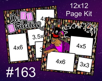 163) Dr. Facilier Disney Layout 2-Page 12x12 Scrapbook Page Kit Villain Halloween Tiana Princess and the Frog