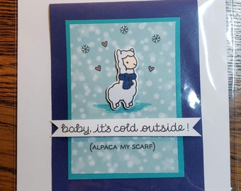 PREMADE HANDMADE Card - Only One Available! - Baby It's Cold Outside