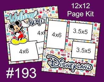 193) Welcome Home (Disneyland) Disney Layout 2-Page 12x12 Scrapbook Page Kit