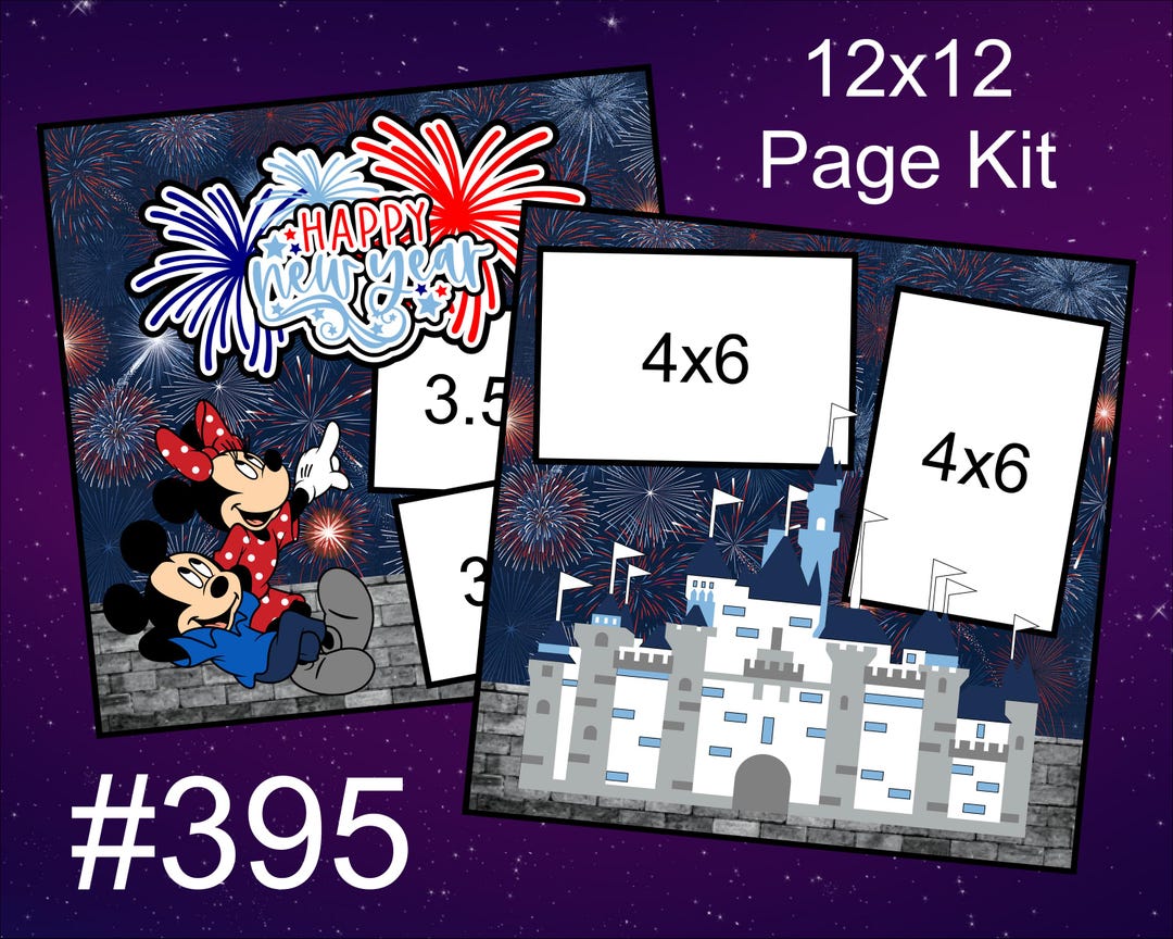 395) Happy New Year Disney Layout 2-page 12x12 Scrapbook Page Kit ...
