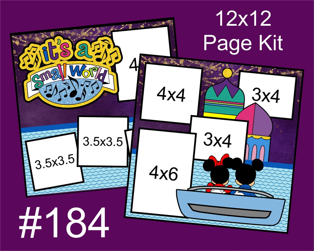 Small World Layout 184 It's A Small World Disney Layout 2-page 12x12 Scrapbook Paper ...