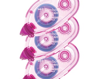 Tape Runner REFILL Tombow Permanent Adhesive Pink Dispenser Value Pack of 3