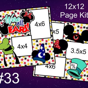 33) Siamo tutti orecchie Disney Layout 2-Page 12x12 Scrapbook Paper Piecing Page Kit