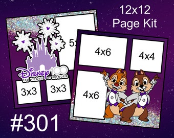 301) 100 Years Chip & Dale Disney Layout 2-Page 12x12 Scrapbook Page Kit