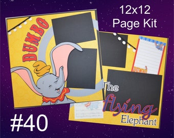 40) Dumbo Disney 2-Page 12x12 Scrapbook Page KIT