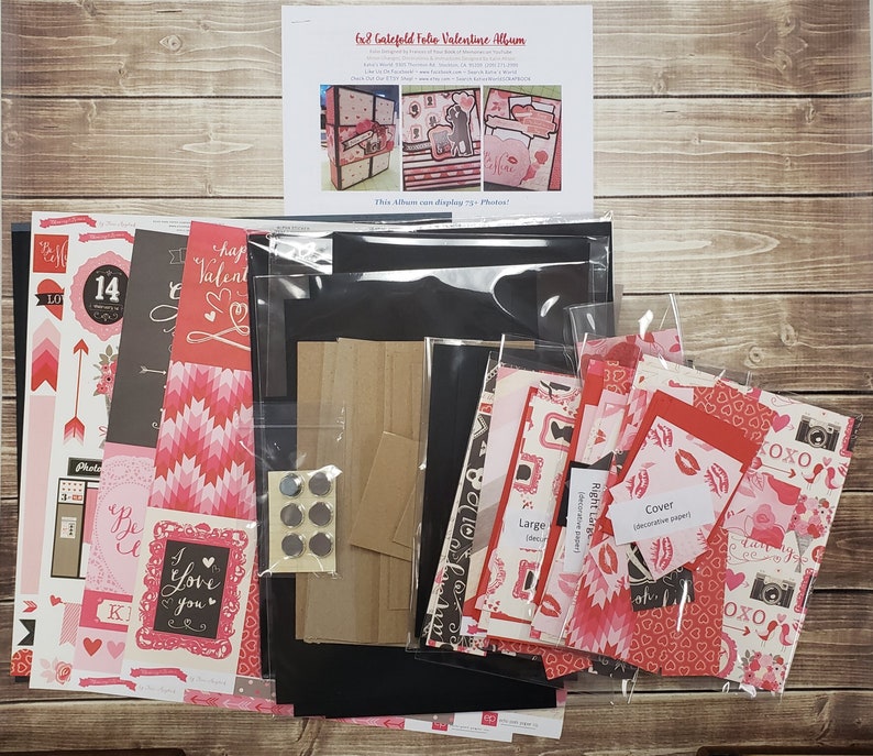 Valentine Love 6x8 Gatefold Album Scrapbook KIT