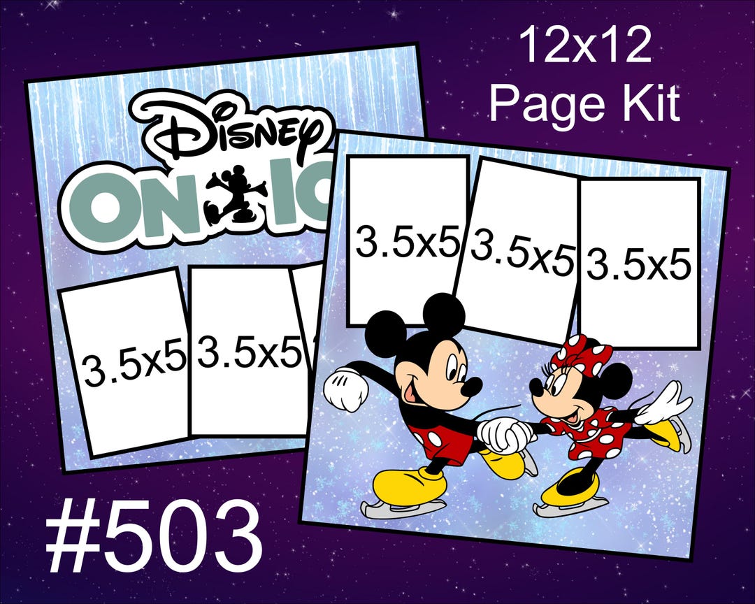 503) Disney on Ice Disney Layout 2-page 12x12 Scrapbook Page Kit Mickey ...