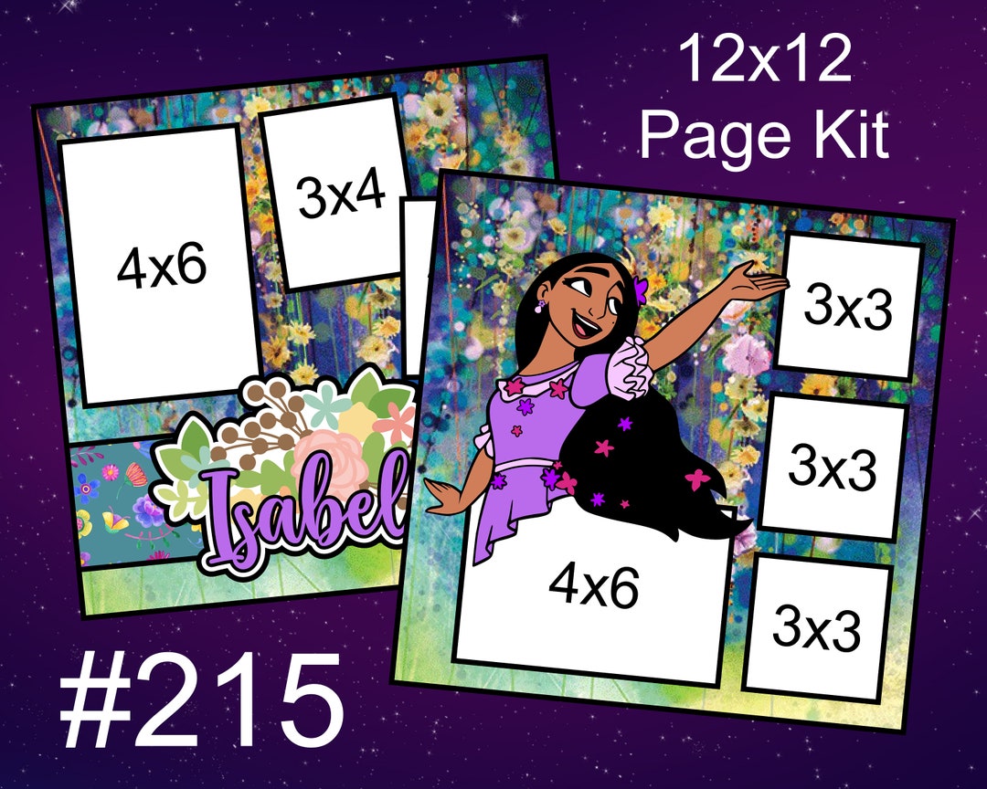 215) Isabela Disney Layout 2-page 12x12 Scrapbook Page Kit Encanto - Etsy