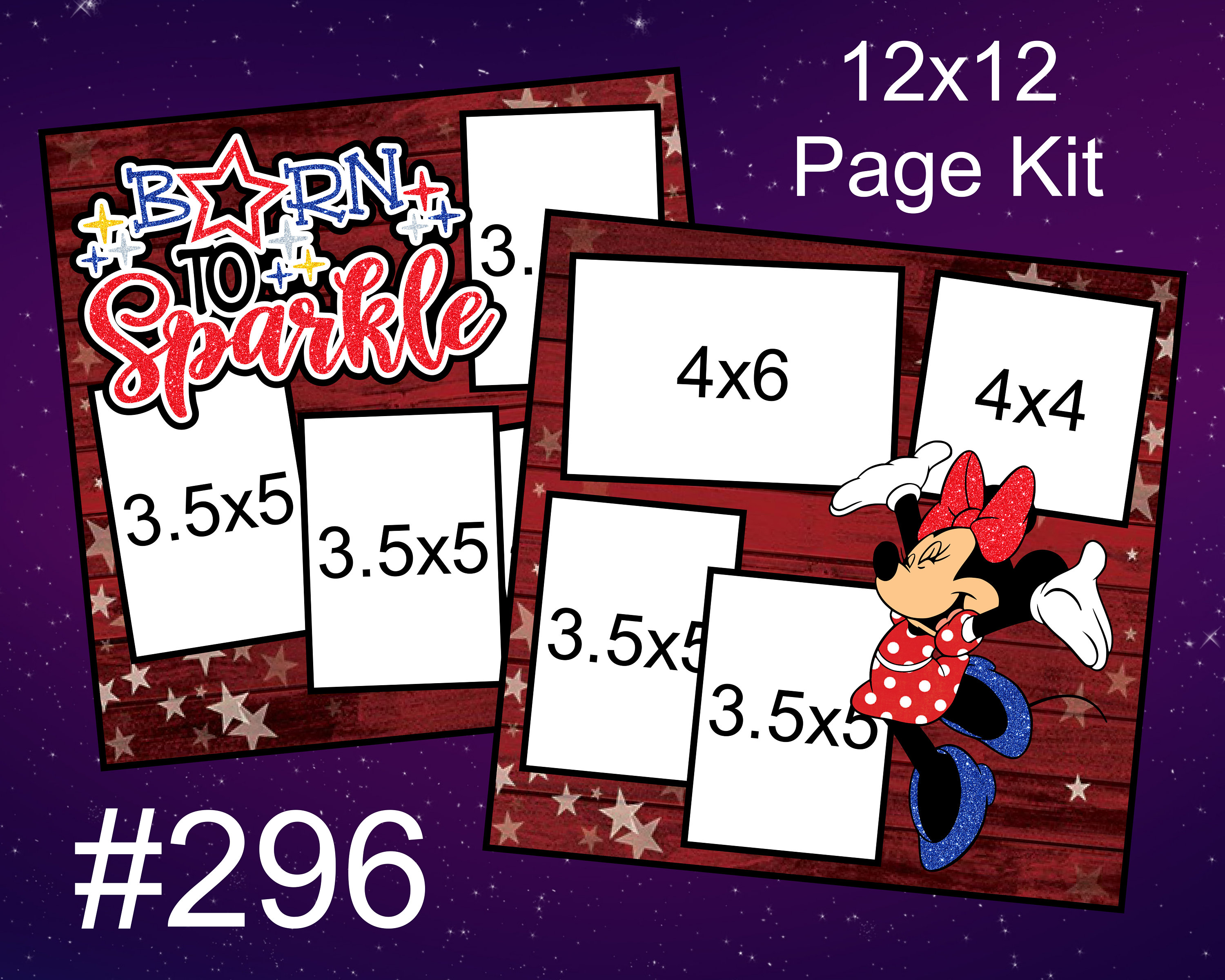 296) Born to Sparkle Disney Layout 2-page 12x12 Scrapbook Page Kit ...
