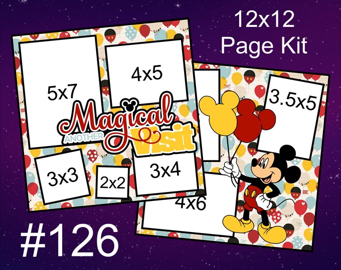 126) Another Magical Visit Disney Layout 2-page 12x12 Scrapbook Page ...