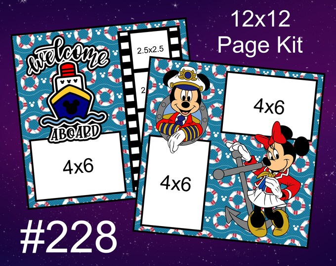 Welcome Aboard Kit 228) Welcome Aboard Disney Layout 2-page 12x12 Scrapbook Page Kit ...