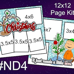 ND4) Kit de páginas para álbum de recortes de 2 páginas de 12 x 12 con el diseño "Navidad, solo necesita un poco de amor"