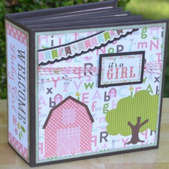 baby girl 6x6 album babys first year scrapbook kit etsy first year album
