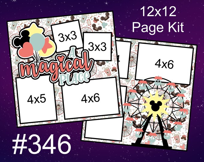 346) A Magical Place Disney Layout 2-page 12x12 Scrapbook Page Kit - Etsy