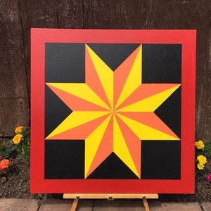 LeMoyne Star Barn Quilt, 4 Sizes, Free Shipping