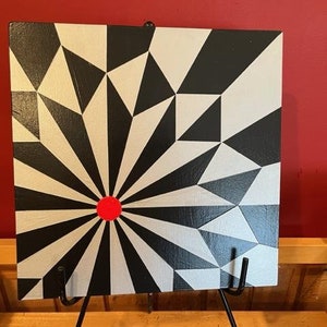 Black and Silver Barn Quilt - 4 Sizes Available - Free Shipping