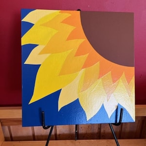 Unique Sunflower Barn Quilt - 4 Sizes Available - Free Shipping