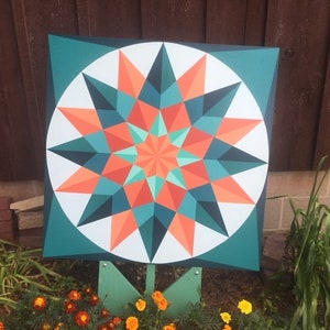 Mariner&#39;s Compass Barn Quilt - 4 Sizes Available - Free Shipping