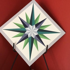Mariner&#39;s Compass Barn Quilt - Available in 4 Sizes - Free Shipping
