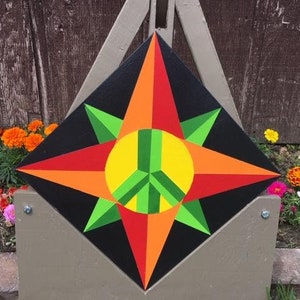 Peace Sign Barn Quilt, 4 Sizes Available, Free Shipping