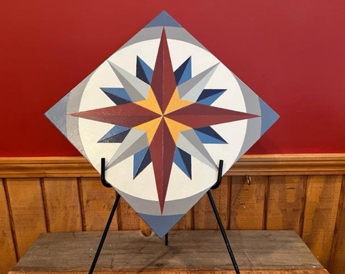 Mariner's Compass Barn Quilt Barn Art. 4 Sizes Available Etsy
