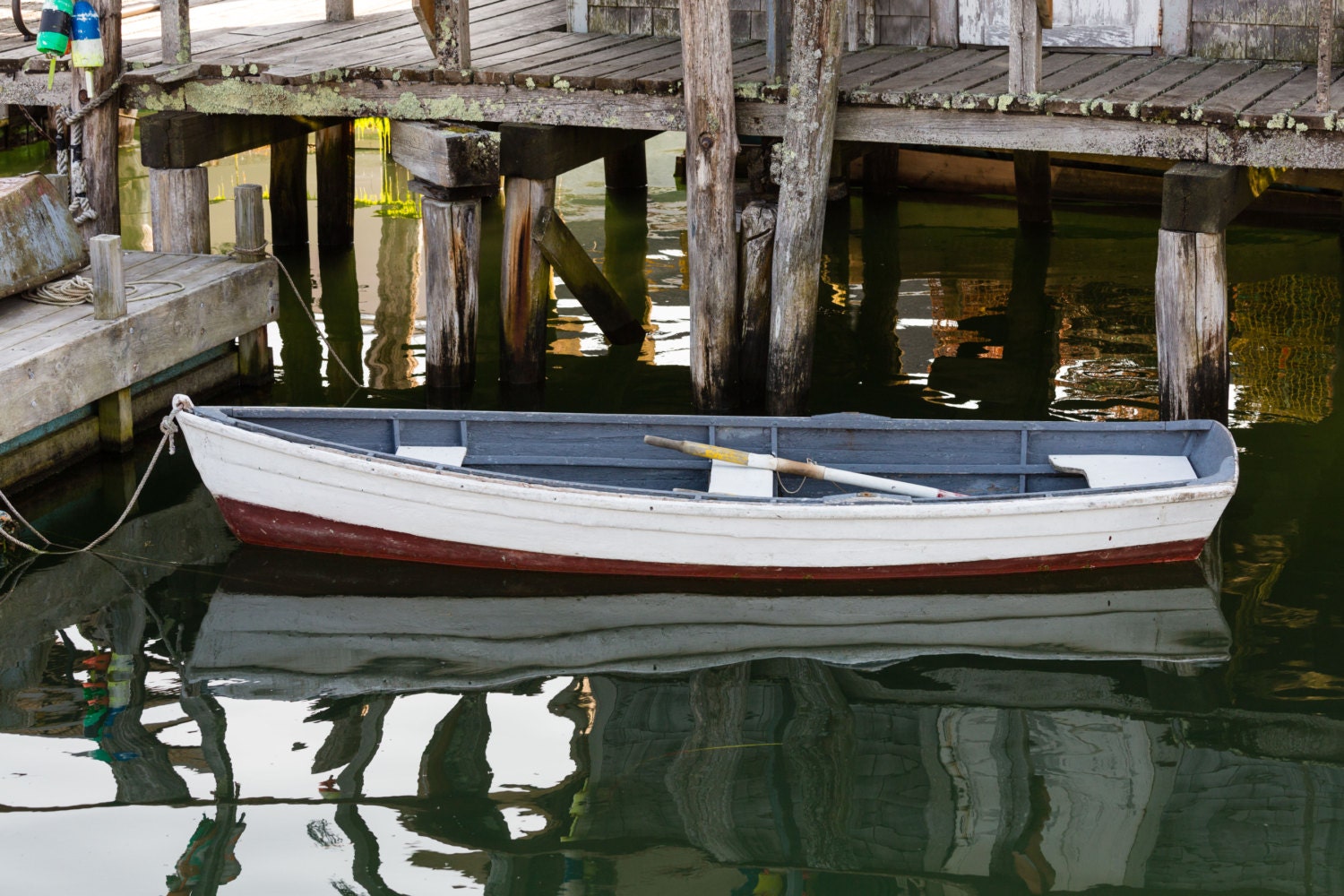 Friendship Maine skiff for lobster fishing boats moored at Etsy.de