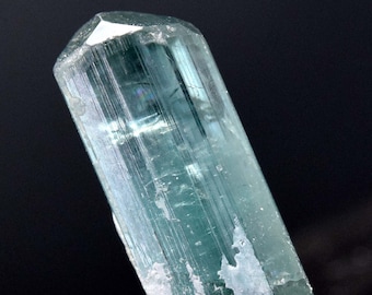 Diamond Cut Terminated Indicolite Blue Color Natural Tourmaline Crystal - 15.10 Carats