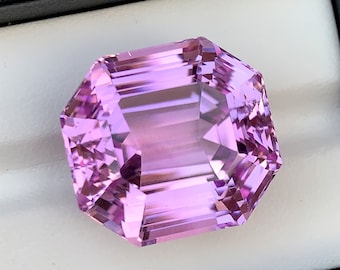 Electric Lavender Pink Kunzite Gemstone: Octagon Cut, 50.45 CT