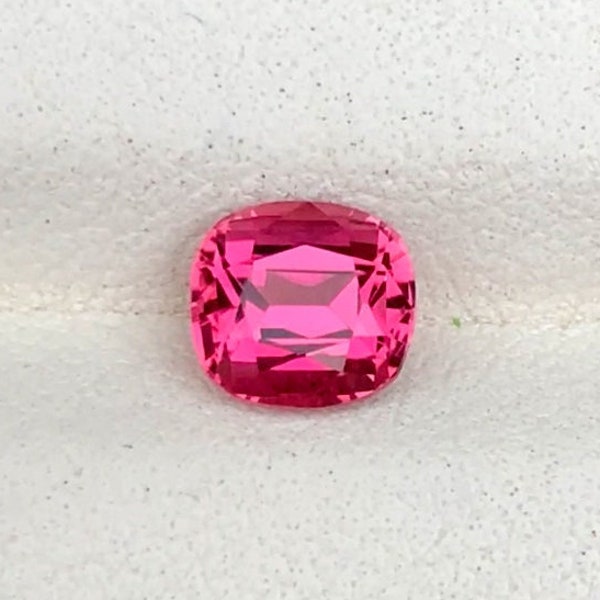 Natural Reddish Pink Tourmaline Gemstone For Ring Making , Cushion Cut Jewelry Size Faceted Tourmaline Stone , 1.10 CT