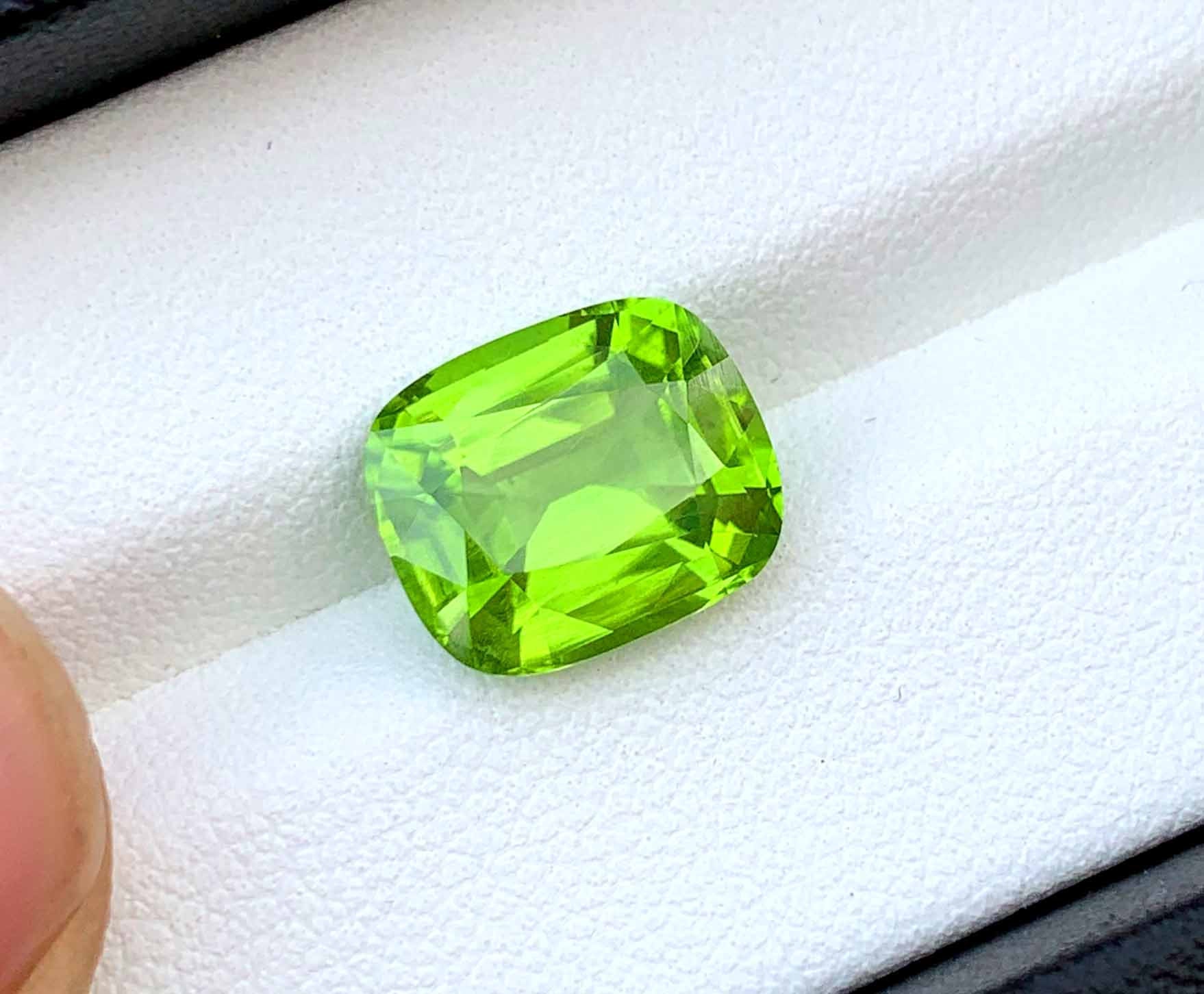 Cushion Cut Peridot Loose Gemstone From Mansehra Pakistan | Etsy