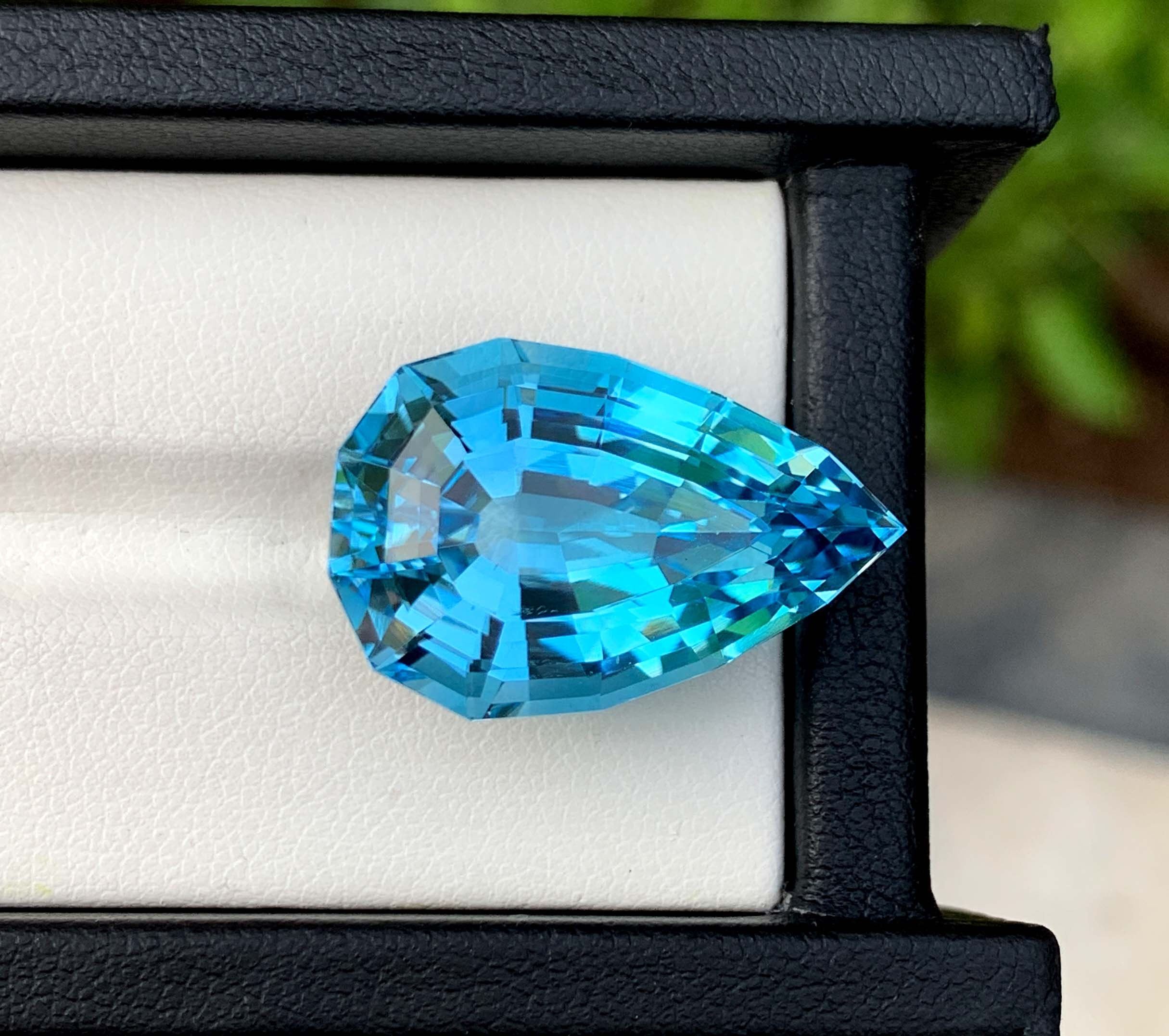 Loose Natural Blue Topaz Stone – Pear Shape Cut, Genuine, Single November Birthstone, All Sizes Available