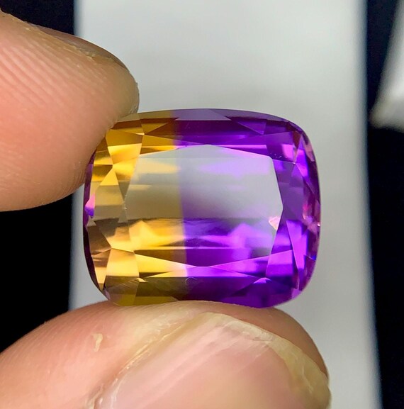 Ametrine Taille Coussin – 48,12 Carats – Naturelle De Bolivie – Neuf Avec étiquette Dodo