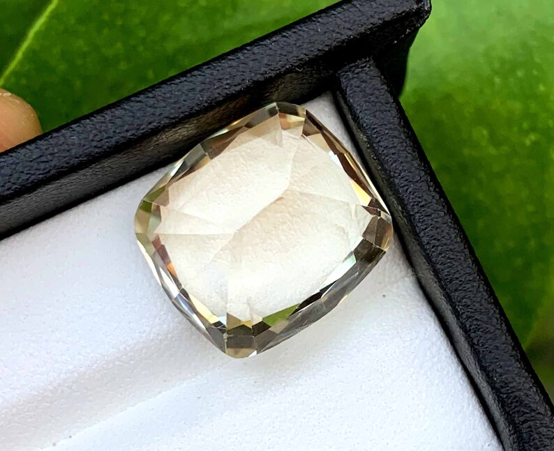 Golden Peach Triphane Var Kunzite Loose Gemstone Cushion Cut ~ 24 Carats