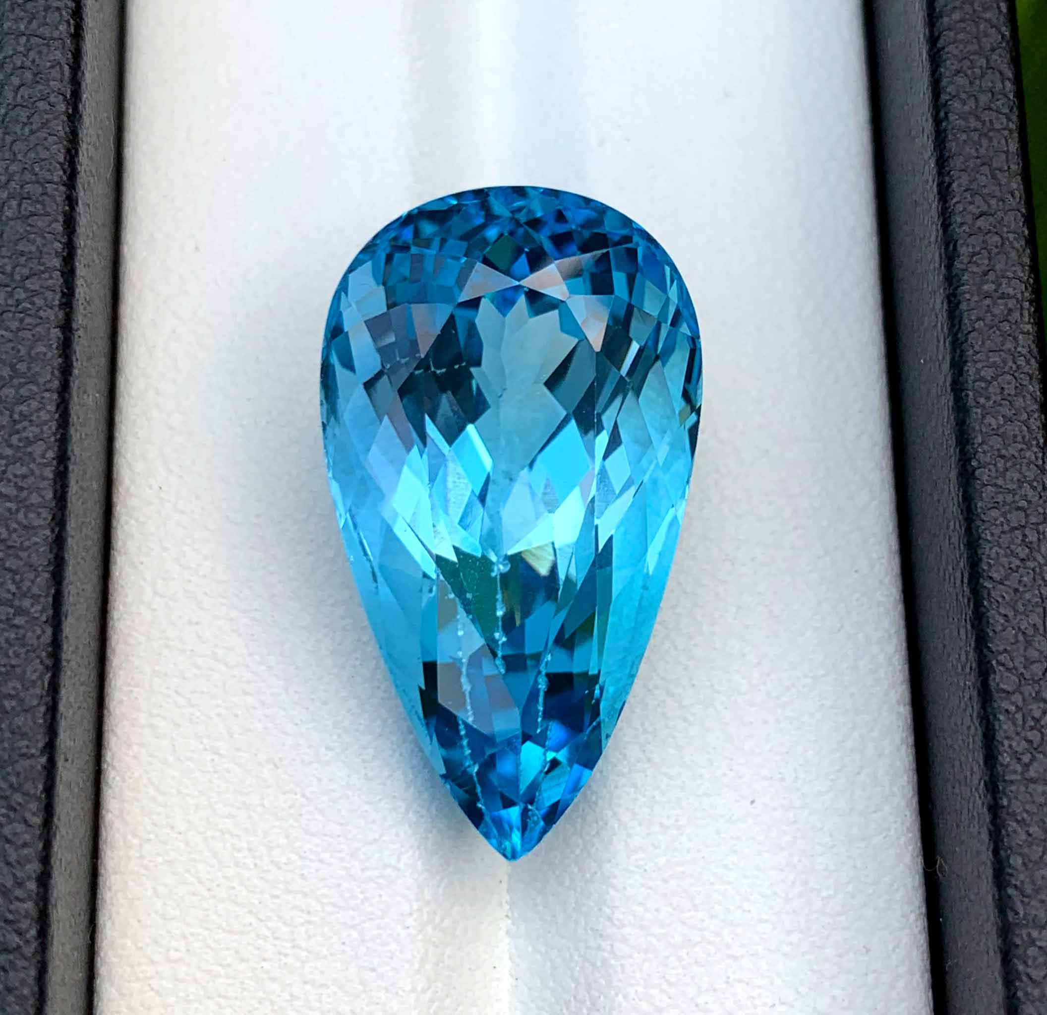 Swiss Blue Topaz Loose Gemstone Electric Blue Color Pear Cut - Etsy