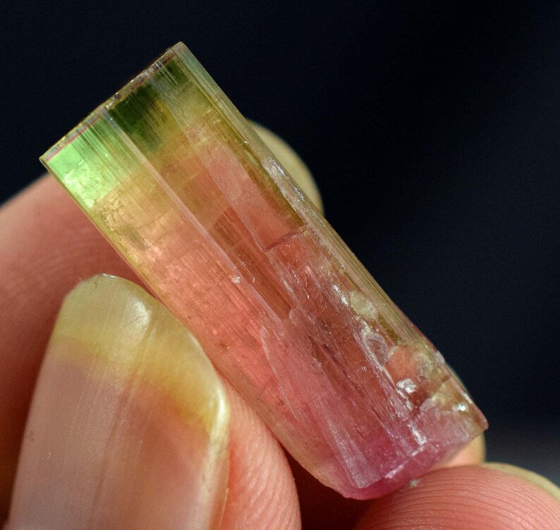 17.50 Carats Watermelon Tourmaline Crystal Pink Cap Watermelon Tourmaline