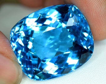 Swiss Blue Topaz Loose Gemstone Electric Blue Color 136.95 Carats - Etsy