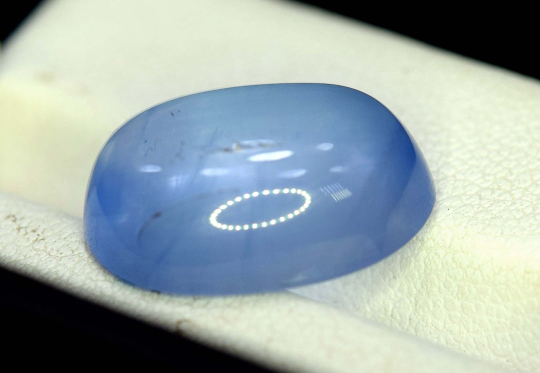 Cat's Eye Aquamarine Cabochon Gemstone Navy Blue Color 11.60 Carats Etsy