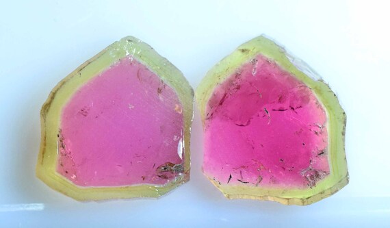 23.75 Carats 8 pieces Watermelon Tourmaline Slices Lot From Paproke Afghanistan