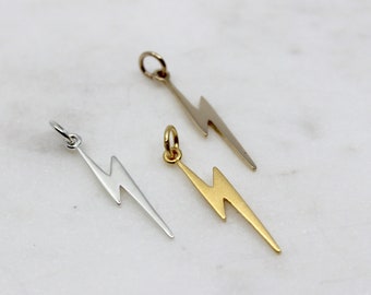 Lightning Bolt Charm, 925 Sterling Lightening Bolt, Gold Vermeil Lightning bolt or Bronze Lightening Charm // BBB Supplies // L-NN1153S(T07)