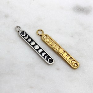 925 Sterling Silber oder Vermeil Mondphasen Anhänger, Himmlischer Halbmond Anhänger // L-VM056 (T16)