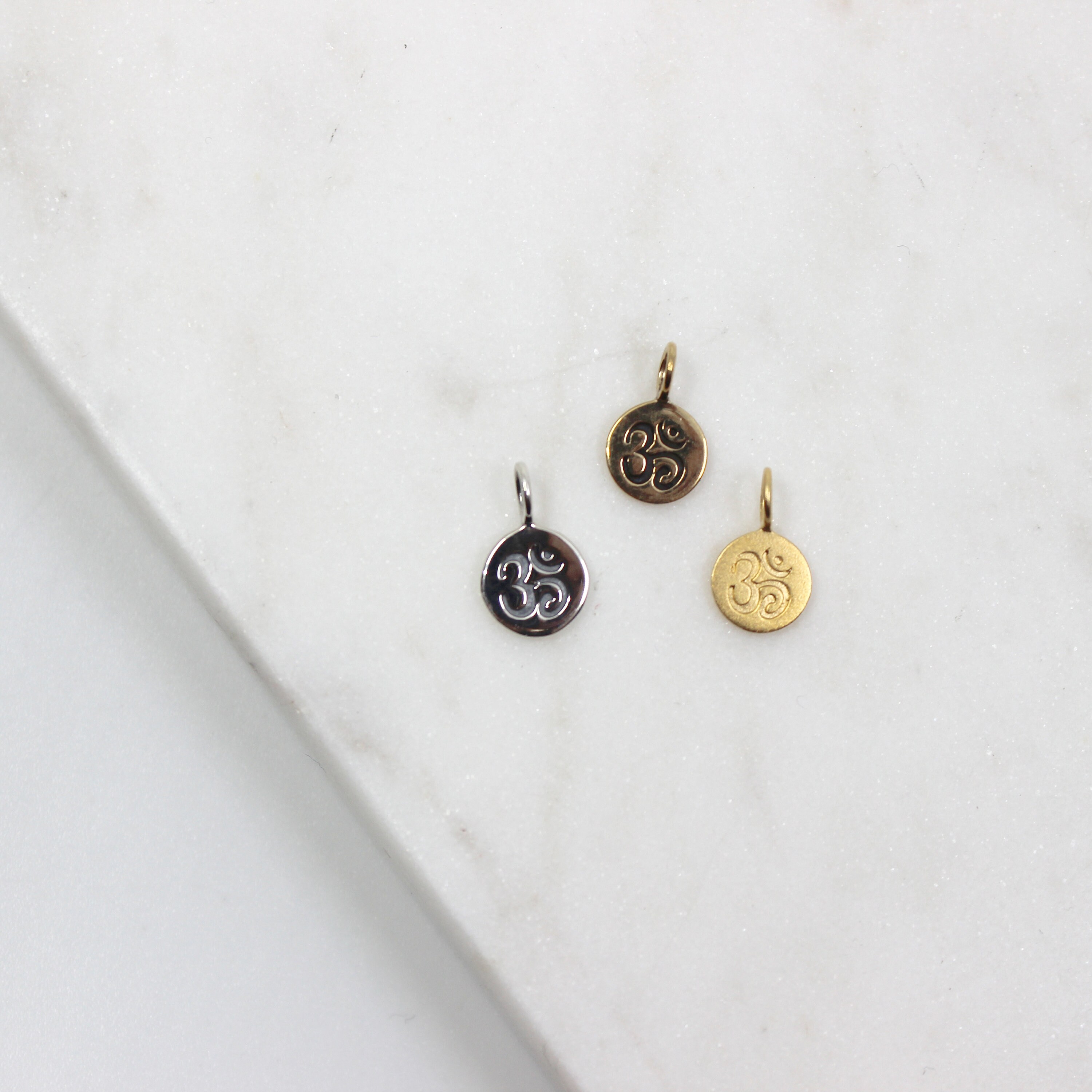 Ohm Charm Gold Om Charm Yoga Charm Buddhist Charms Ohm Etsy