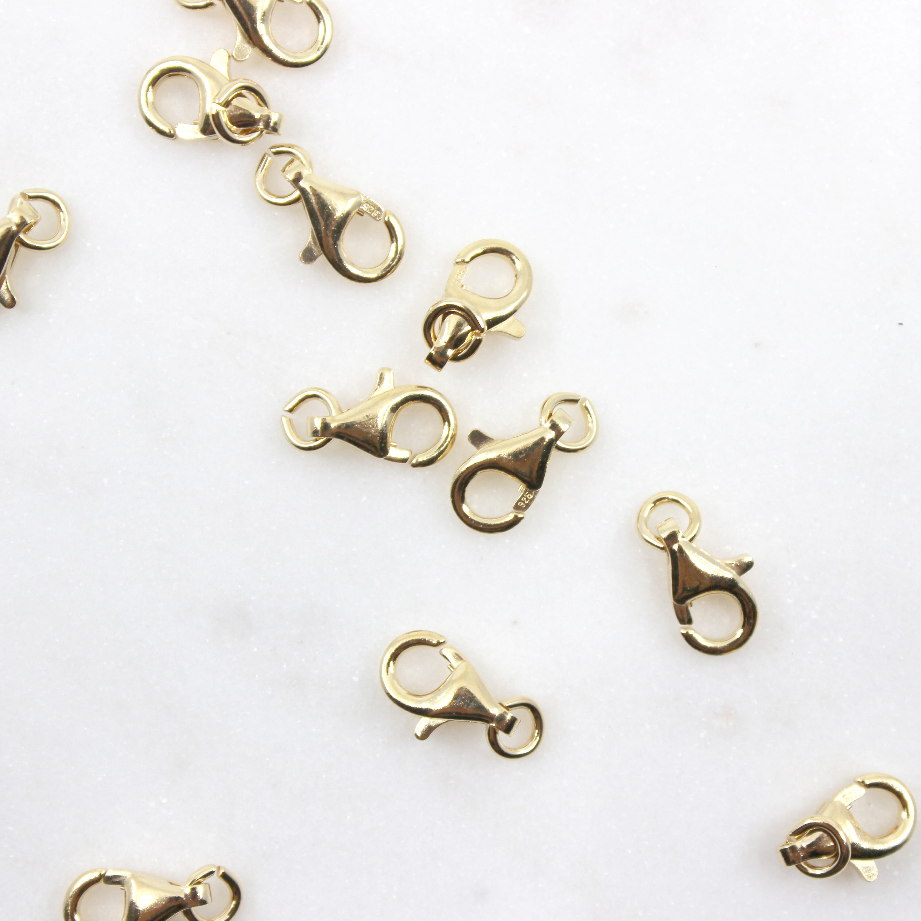 Lobster Clasp Vermeil or Sterling Silver 9mm Gold Clasp Etsy