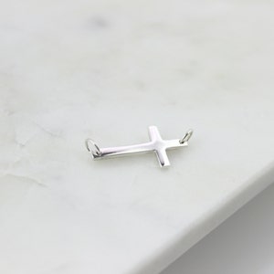 Sterling Silver Large Cross Connector Charm, Sideways Cross Charm, 925 Cross Connector, Religious Charms // BBB Supplies // L-NN2729S (T07)